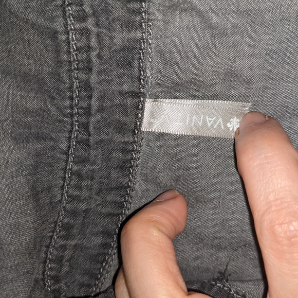 Jean button up top in charcoal grey colour EUC - Picture 2 of 3